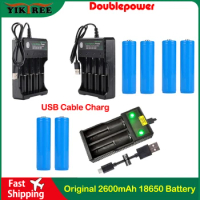 Original 18650 2600mAh Battery 3.7V Li-ion Rechargebale NCR18650B 18650 18350 18500 Optional USB charger Used for UAV/Doorbell