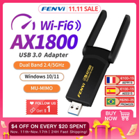 Fenvi WiFi 6 ax1800 USB 3.0 dual band adapter 2.4g5GHz USB receiver dongle WiFi network card antenna wireless for PC laptop