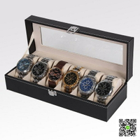 手錶盒  首飾盒六位收納盒手錶盒pu手錶展示盒手錶禮盒包裝盒 清涼一夏钜惠