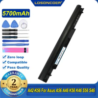 4 Cell 5700mAh Laptop Battery For Asus A56 A46 K56 K46 S56 S46 Series Replace A42-K56 A32-K56 A41-K56 A31-K56 Series