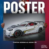 Poster Toyota Supra MK4 JZA80 Blue Bisa Cetak Custom Hiasan Dinding Kamar Cowo Otomotif JDM Legend A