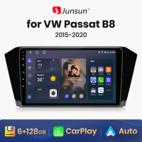Junsun V1 AI Voice Wireless CarPlay Android Auto Radio for VW Volkswagen Passat B8 2015-2020 4G Car Multimedia GPS 2din