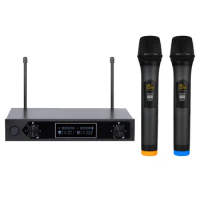 Wireless Microphone System MU-888 Professional 50 meters Two Channel UHF Dynamic Pro 2 Handheld Mic Karaoke Party Stage for AV