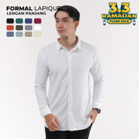 Stylelaki LAPIQUE - Kemeja Putih Pria Formal Lengan Panjang Slim Fit Anti Kusut Nyaman dan Lembut