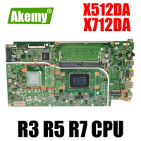 X512DA X712DA Laptop Motherboard For Asus VIVOBOOK F512DK X512D X712D Mainboard 4G-RAM R3-3200 R5-3500 R7-3700U 100% Test