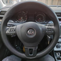 Custom DIY Car Steering Wheel Cover 100% Fit For Volkswagen VW Tiguan Lavida Passat B7 Jetta Mk6 MK5 Auto Interior Accessories