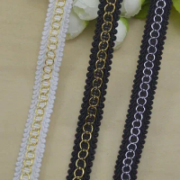 30Meters Golden Herringbone Lace Trim Centipede Edge Lace Fabric 15mm Wide Sew Webbing Ribbon
