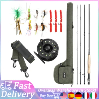 9' Fly Fishing Rod and Reel Combo with Carry Bag 10 Flies Complete Starter Package Fly Fishing Kit Set Fishing Tackle Set