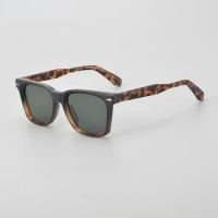 Fashion square sunglasses Thick acetate frame stereoscopic cut UV400 polarized lenses Retro women's Prescription sunglasses for