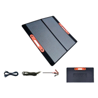 【菲仕德】太陽能板 發電板 太陽能板發電設備(多晶硅 100W/18V 兩折疊 USB+DC 附贈安德森線材)