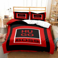 Fashion Luxury H-Hugo-Boss-Brand All Season Twin Bedding Set 3 Piece Comforter Set Bed Duvet Cover Double King Bedding Set