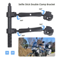 Motorcycle Bike Invisible Selfie Stick Monopod Handlebar Mount Bracket for GoPro Max Hero 11 insta360 One X3 Cameras Accessories