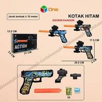 Mainan anak Glock water gel blaster Kotak Hitam