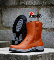 SEPATU CHEETAH BOOTS SAFETY PRIA ARBOO CH-LODONG UJUNG BESI KULIT SAPI ASLI SEFTY KERJA DINAS PROYEK