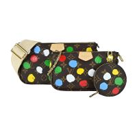 【Louis Vuitton 路易威登】M46385 LVxYK Infinity Dots 圓點印花MULTI POCHETTE ACCESSOIRES 斜背包(卡其)