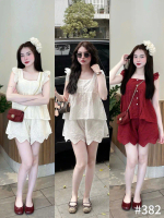 [#382] Set 2 dây cánh tiên cổ vuông khuy ngọc