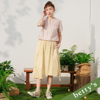 betty’s貝蒂思　字母織帶層次長襬裙(卡其)