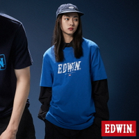 網路獨家款↘EDWIN EDWIN影子短袖T恤-男女款 藍色 #503生日慶