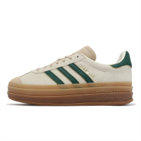 adidas 休閒鞋 Gazelle Bold W 女鞋 卡其 綠 厚底 增高 拼接 復古 麂皮 膠底 愛迪達 ID7056