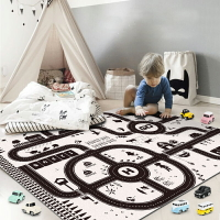 遊戲地毯 早教幼稚園地毯可愛卡通兒童汽車軌道地毯兒童地墊寶寶爬行毯定製【HH12337】