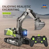 Rc Excavator Metal 1/14 HUINA 1593 Dumper Truck Crawler Alloy Tractor Loader 2.4G Radio Controlled Car Rc Cars for Adults