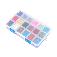 18 Color Glass Millet Beads Color Box Loose DIY Handmade Jewelry Accessories 500