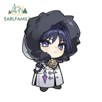 Hình dán xe hơi, EARLFAMILY, 13cm × 9,3cm, Thiết kế Wanderer Kawaii Genshin Impact, Decal can tủ quầ