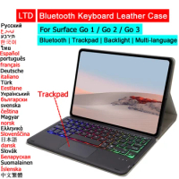 Bluetooth Trackpad Keyboard Case For Surface Go 1 2 3 4 Tablet Case Russian Arabic Hebrew Spanish Portuguese French Keyboard