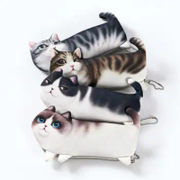New Funny 3D Simulation Cat Pen Bag Large Capacity Stationery Bag Student Pencil Case Pen Storage Bag Learning Office Supplies