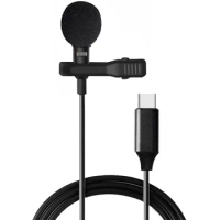Mini Portable Microphone Condenser Clip-on Lapel Lavalier Mic usb c Wired Mikrofo/Microfon for Phone Laptop With headphone jack