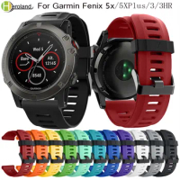 26mm Watch Strap for Garmin Fenix 5x Band Outdoor Sport Silicone Watchband strap for Garmin Fenix3/ 3HR/Fenix 6X Plus with tools