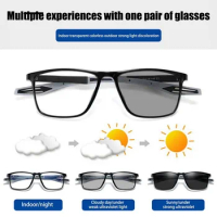 New Sports Photochromic Myopia Glasses Anti-Blue Light Myopia Glasses Men Women TR90 Frame Short Sighted Eyeglasses -100~-400