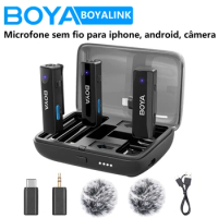 BOYA BOYALINK Wireless Lavalier Microphone for iPhone Android Mobile DSLRs Cameras Youtube Live Streaming Audio Recording Vlog