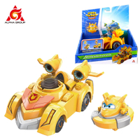 Super Wings Spinning Golden Boy &amp; Vehicle 2โหมด: Spinning Or Vehicle Mode Battle Pop Transform Action Figures Kids Toy Gift