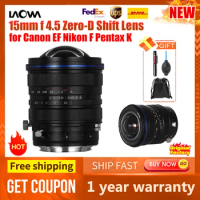 Venus Optics Laowa 15mm f/4.5 Zero-D Shift Lens Wide Angle-Prime for Canon EF Nikon F Pentax K f/4.5 to f/22