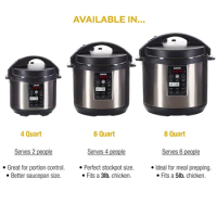 Zavor LUX Multi-Cooker, 4 Quart Electric Pressure Cooker, Slow Cooker, Rice Cooker, Yogurt Maker and more - Stainless Steel (ZSE
