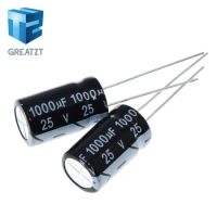 GREATZT 10PCS Electrolytic capacitors 25V 1000UF 1000UF/25V 10 * 17MM