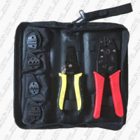 Hand crimping tool set with cable stripper and exchangeable dies,crimping tool kit for crimping terminals