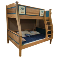 Nordic style kids bunk bed 1.5m for children wooden bunk bed with bunk bed OEM furniture for bedroom