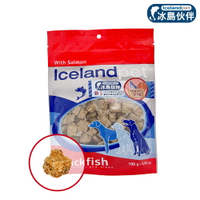 冰島伙伴 乾鮮一口酥狗零食-白身魚+鮭魚塊100g 寵物零食 狗肉乾