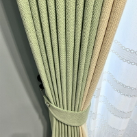 抹茶綠色窗簾2022年新款日式客廳北歐簡約臥室遮光棉麻窗簾布成品