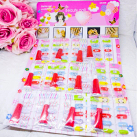 (1 Papan Isi 12 Set) Mainan Kuku Palsu Anak Karakter Lucu Toys