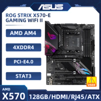 X570 Motherboard ASUS ROG STRIX X570-E GAMING WIFI II Support Ryzen 5 5600G DDR4 128GB Socket AM4 PCI-E 4.0 USB 3.2 M.2 ATX
