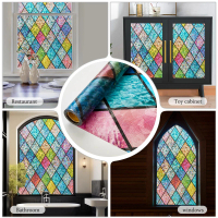 3D vacuum non-adhesive privacy protection window film, color decorative glass film durable static wi