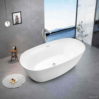 免運 家具 Sannora衛浴小戶型亞剋力橢圓形薄邊成人獨立浴缸1.5米 可開發票