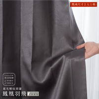 厚底壓花窗簾 鳳凰羽飛 100×210cm 台灣製 2片1組 遮光 可水洗 落地窗 孔雀羽毛 深灰色 兩倍抓皺