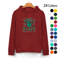 Proud To Be A Slytherin Pure Cotton Hoodie Sweater 24 Colors Baseball Proud Eve To 100% Cotton Hooded Sweatshirt For Women Men