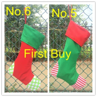 50pcs/lot free shipping hot selling fabric canvas Christmas stocking 5 styles stock 16*12inch Christmas gift bag decoration