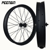 26er Snow Field Wheels Carbon FatBike Wheelset 65/80/90/100mm Wide 25mm Deep Hookless Tubeless Compatible OE Painting Available