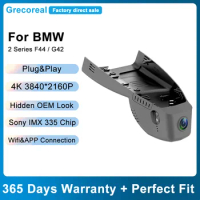 Grecoreal 4K Wifi Dashcam for BMW 2 Series F22 F23 F44 F45 F46 G42 Car DVR Front Rear Dual Dash Camera OME Car Dash Cam Vehicle